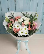 Букет цветов из:  Розы, Лизиантусы и Хризантемы #REPLACE_PRED# Геленджике