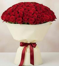 Букет 101 Красная роза Милано в Геленджике