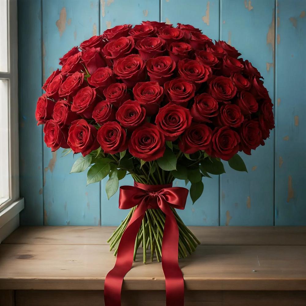 Букет Красные розы Блэк Меджик в Геленджике