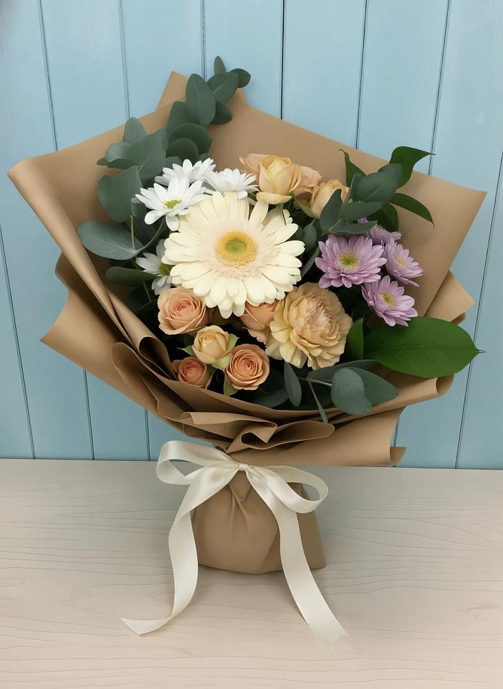 Букет цветов из: Герберы и Хризантемы в Геленджике