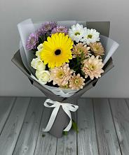 Букет цветов из:  Розы, Герберы и Хризантемы в Геленджике