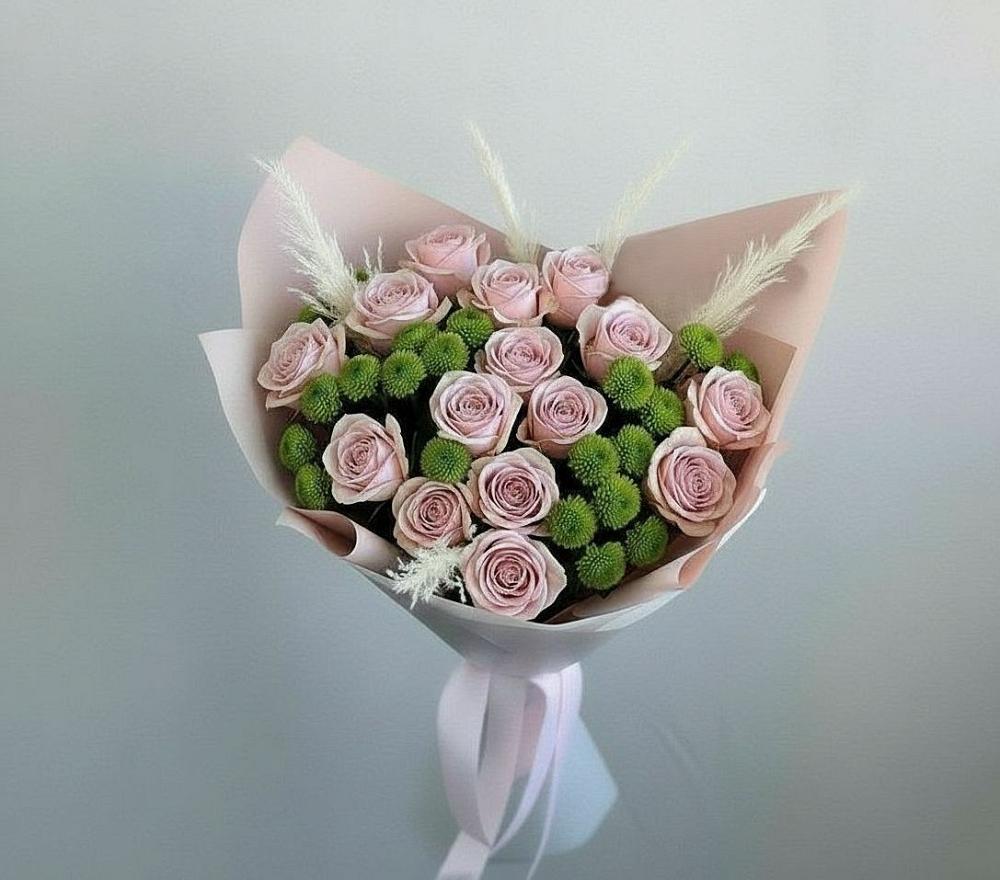 Букет цветов из: Розы и Хризантемы в Геленджике