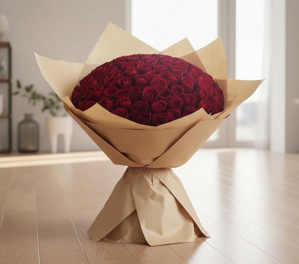 Букет 101 Красная роза в Геленджике