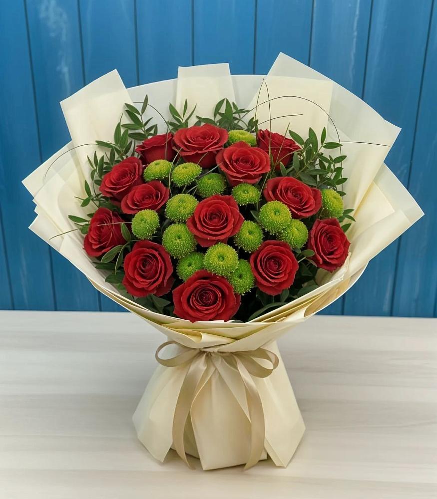 Букет цветов из: Розы и Хризантемы в Геленджике